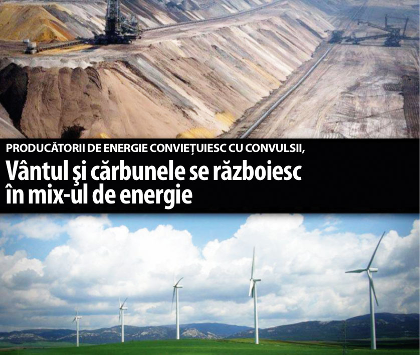Vântul şi cărbunele se războiesc în mix-ul de energie