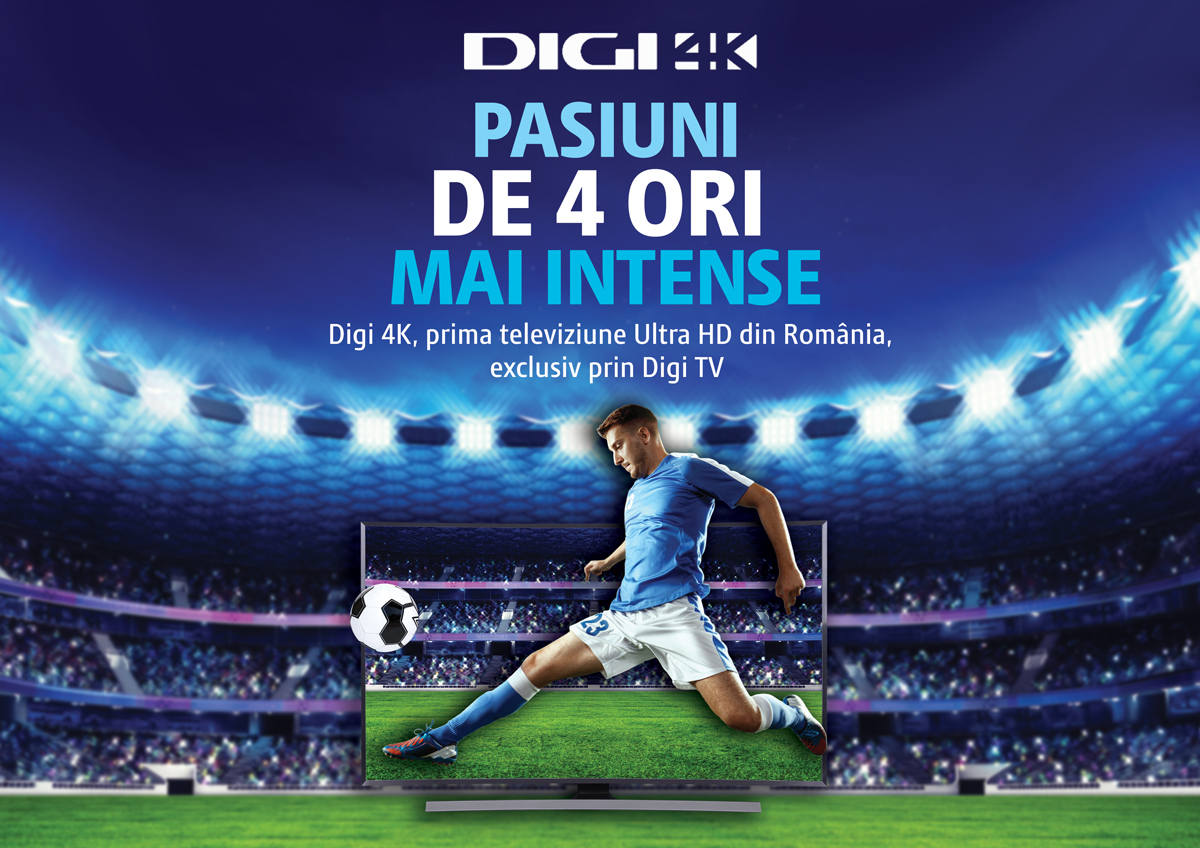 În premieră, extraopțiunea Digi 4K, este disponibilă pentru abonații Digi TV Digital din 10 decembrie