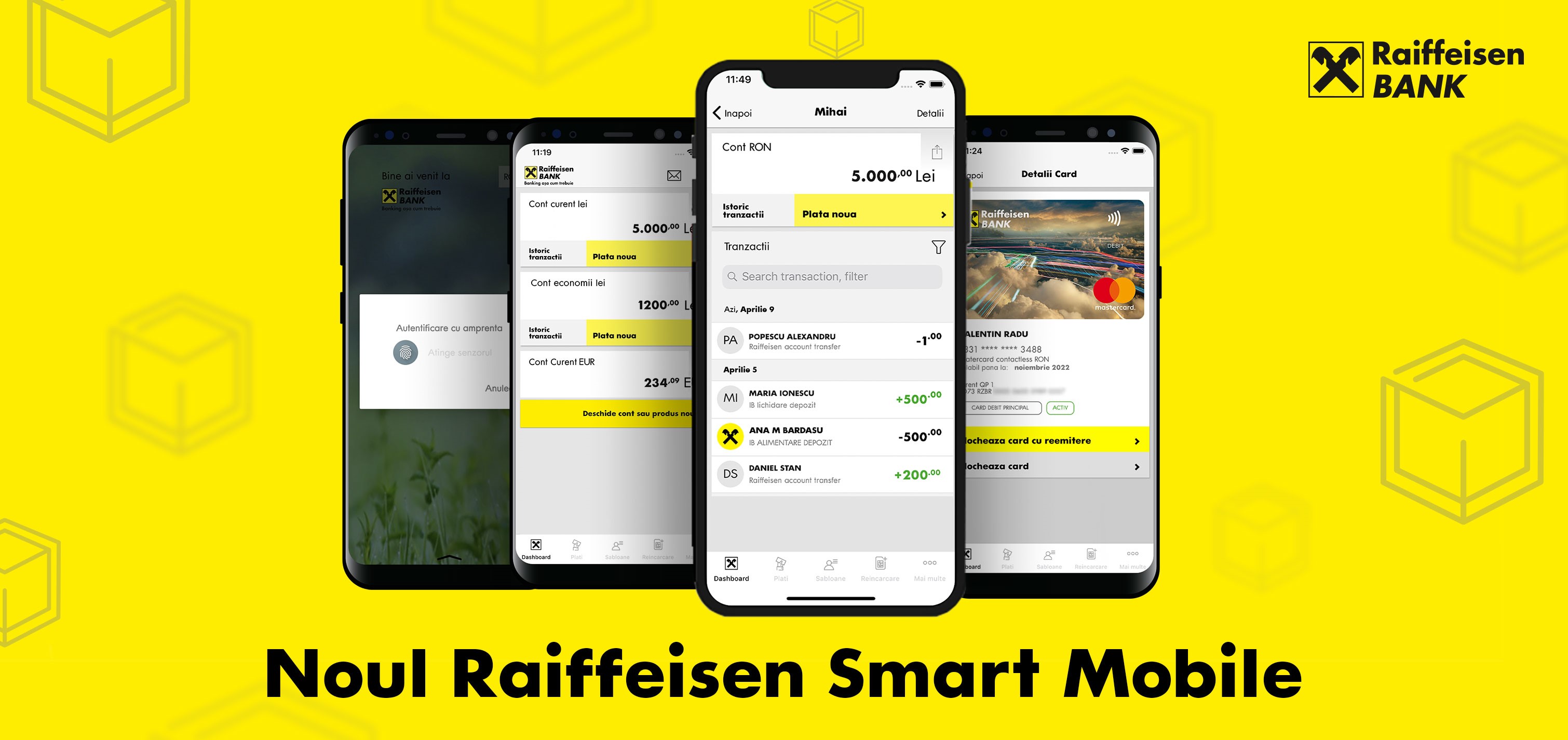 Raiffeisen Bank a lansat noile aplicaţii de mobile şi internet banking