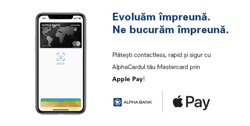 Plățile prin Apple Pay disponibile acum și pentru clienții Mastercard Alpha Bank