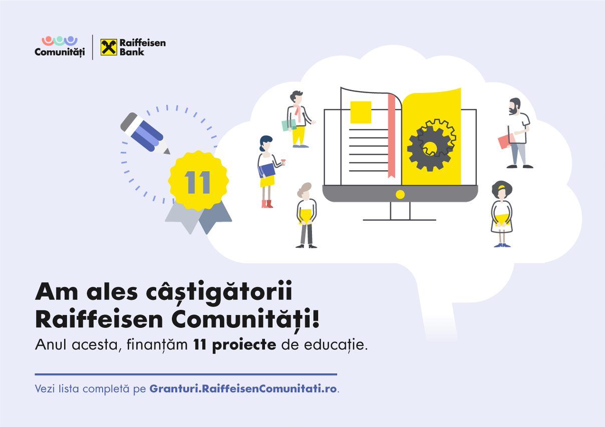 Raiffeisen Bank finanţează 11 proiecte educaţionale cu o sumă totală de 500.000 lei Raiffeisen Bank finanţează 11 proiecte educaţionale cu o sumă totală de 500.000 lei