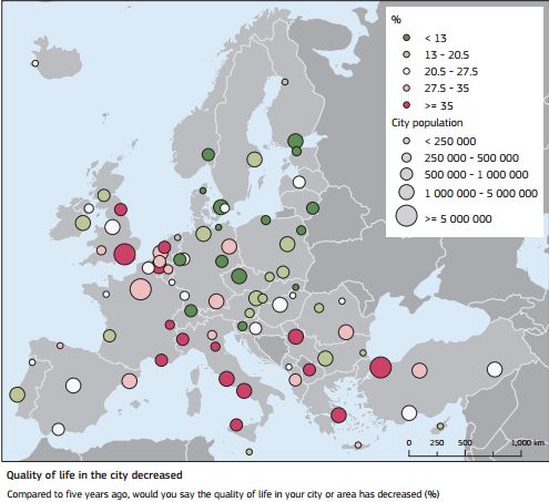 Raportul privind calitatea vieţii în oraşele europene: 95% dintre clujeni si 82% dintre bucureşteni sunt mulţumiţi de oraşul lor, comparativ cu media europeană de 89%