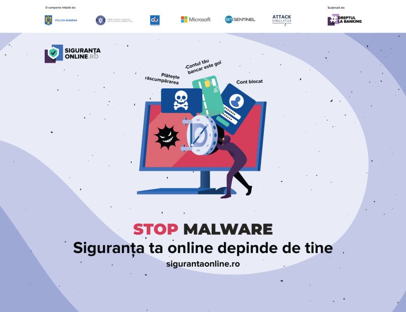 Campanie de educație digitală public-privată  “STOP MALWARE – Siguranța ta online depinde de tine”