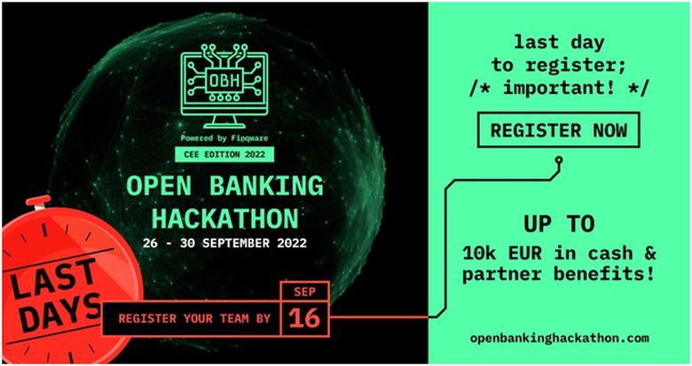 ENGLISH SECTION: Last chance to join Open Banking Hackathon and win  up to 10 000 €  in cash and partner benefits