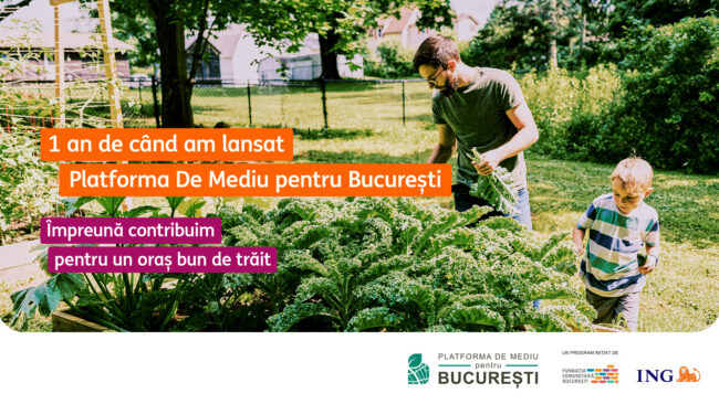 Platforma de Mediu pentru București împlinește un an de la lansare: 9 proiecte de mediu și finanțări de 1,2 milioane de lei pentru un oraș mai bun de trăit