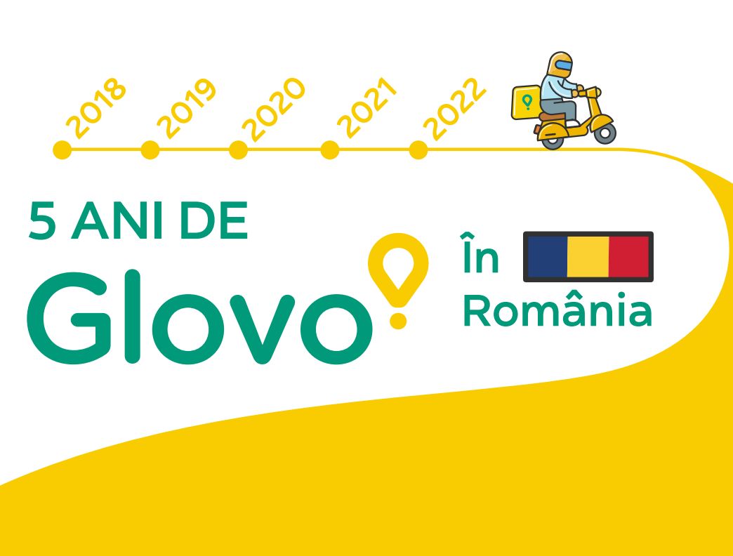 Glovo aniversează cinci ani în România:  Peste 66 de milioane de comenzi livrate în 75 de orașe