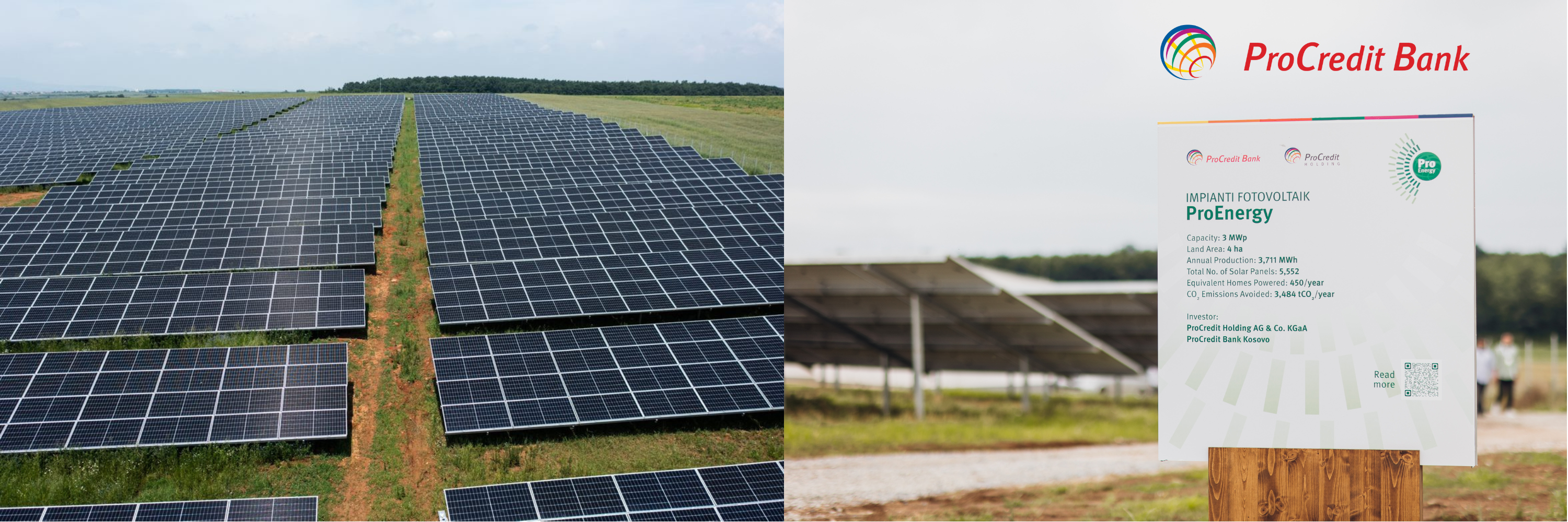 Grupul ProCredit atinge o nouă etapă în strategia de sustenabilitate, odată cu inaugurarea ProEnergy, propriul parc solar situat în Kosovo Grupul ProCredit atinge o nouă etapă în strategia de sustenabilitate, odată cu inaugurarea ProEnergy, propriul parc solar situat în Kosovo