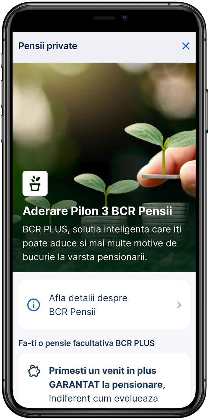 BCR oferă clienților, în premieră în România, aderarea 100% online la un fond de pensii facultative (FPF BCR PLUS) BCR oferă clienților, în premieră în România, aderarea 100% online la un fond de pensii facultative (FPF BCR PLUS)