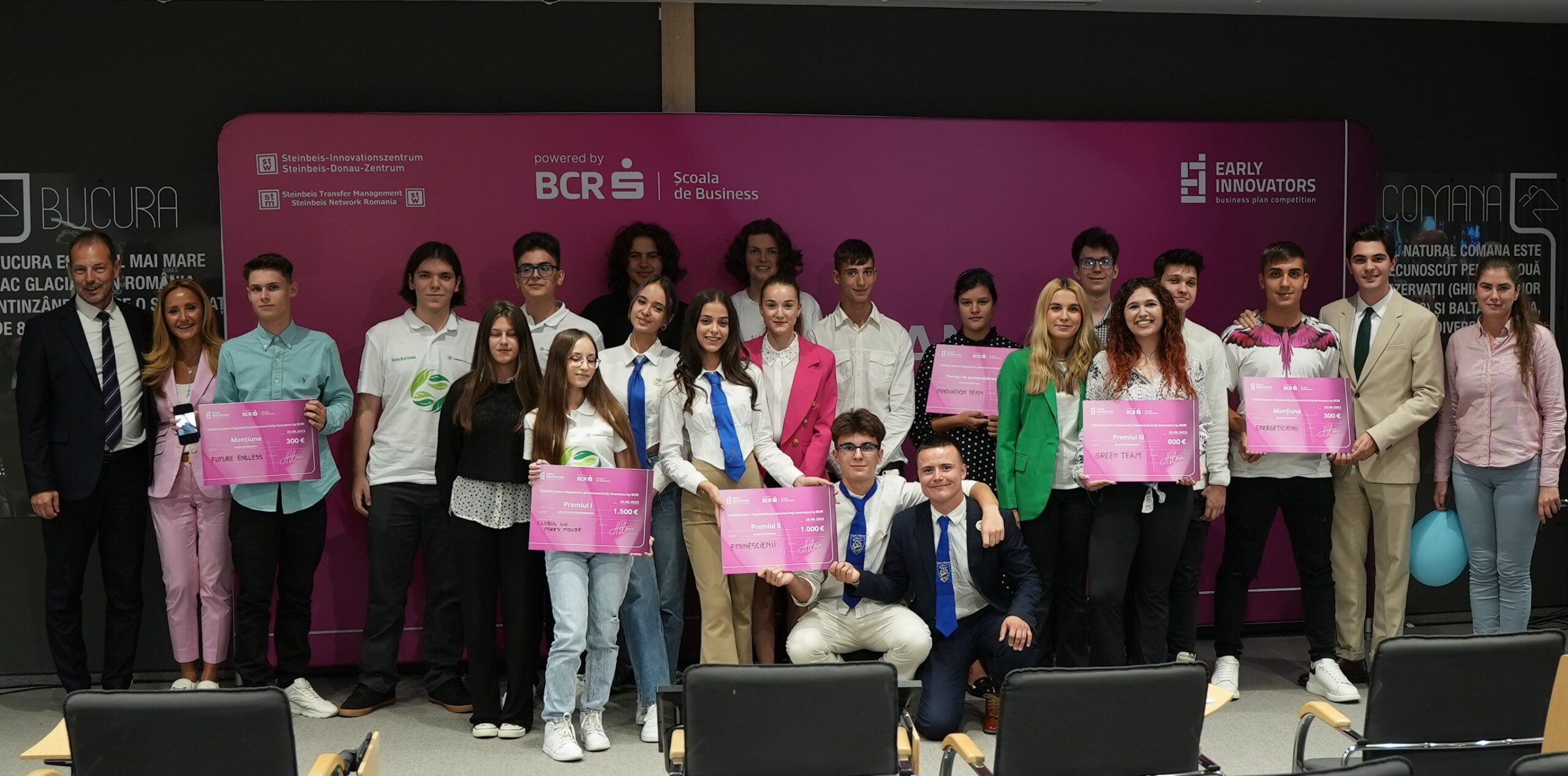 Nouă echipe de liceeni din șapte județe au câștigat premii totale de aproape 5.000 de euro în finala Early Innovators Business Plan Competition, cea mai mare competiție națională de antreprenoriat susținută de BCR Școala de Business