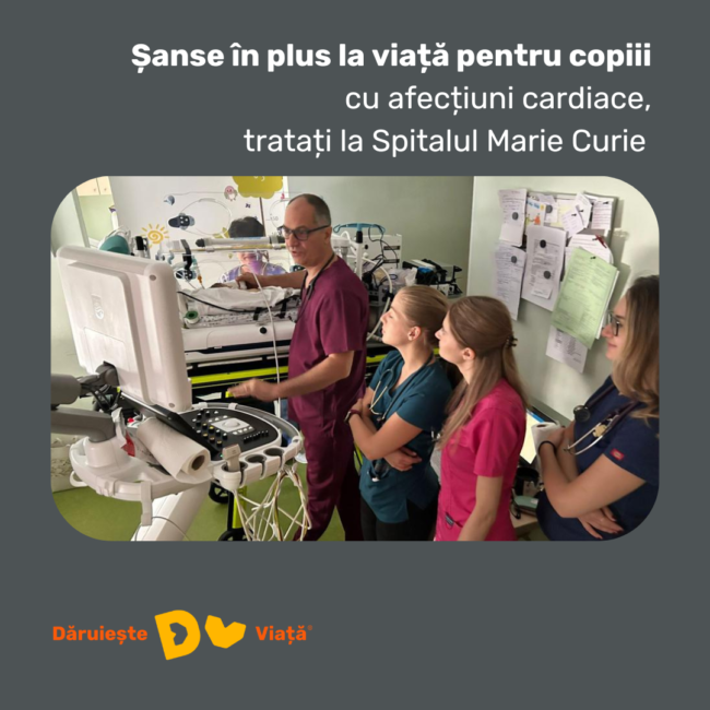 BCR și Dăruiește Viață dotează secția de Cardiologie a Spitalului Marie Curie cu un nou ecograf performant, în valoare de 170.000 euro