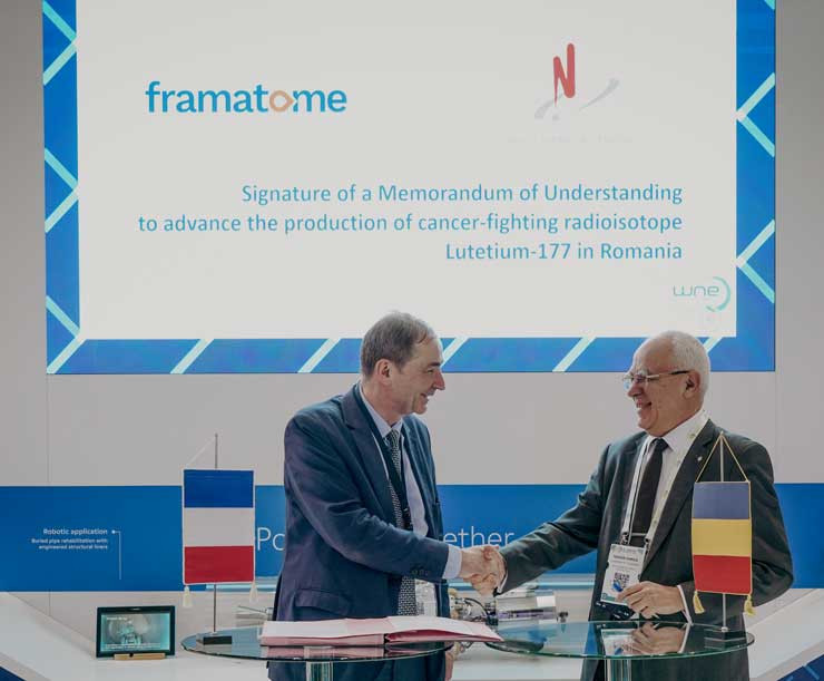 Nuclearelectrica SA și Framatome semnează un acord pentru a avansa producția în România a radioizotopului Lutetium-177, folosit pentru combaterea cancerului