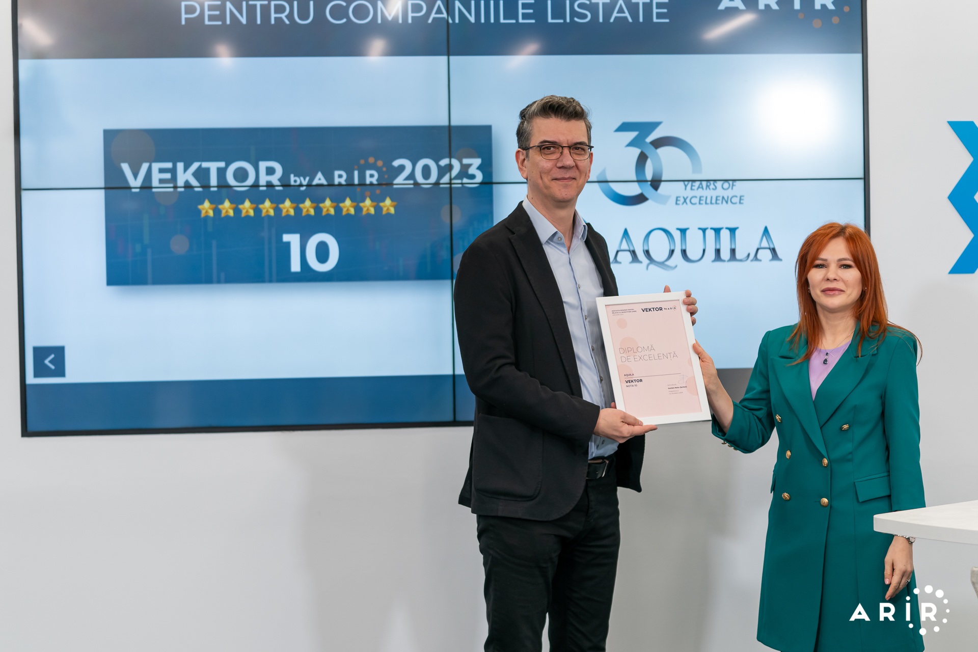 AQUILA, punctaj maxim în comunicarea cu investitorii conform indicatorului VEKTOR by ARIR, pentru al doilea an consecutiv