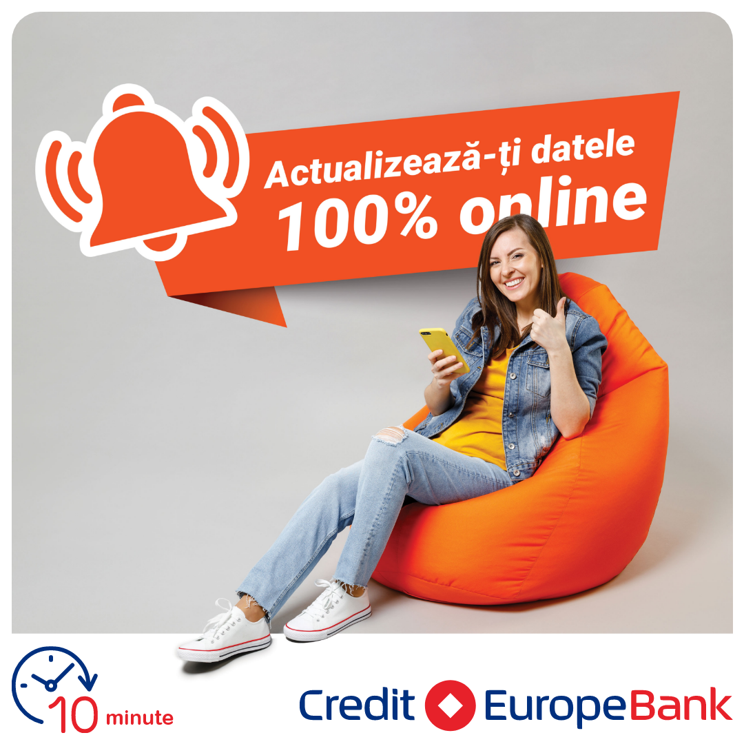 Credit Europe Bank România continuă parcursul de digitalizare prin implementarea unei soluții online de actualizare a datelor clienților