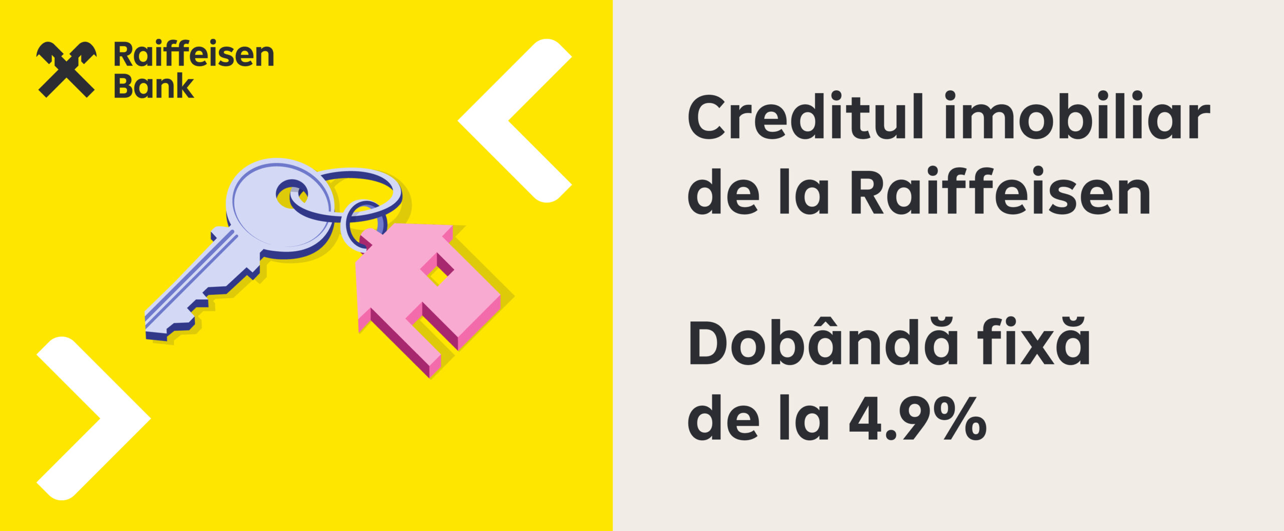 Credite imobiliare Raiffeisen Bank cu dobândă fixă de la 4,9% pe an