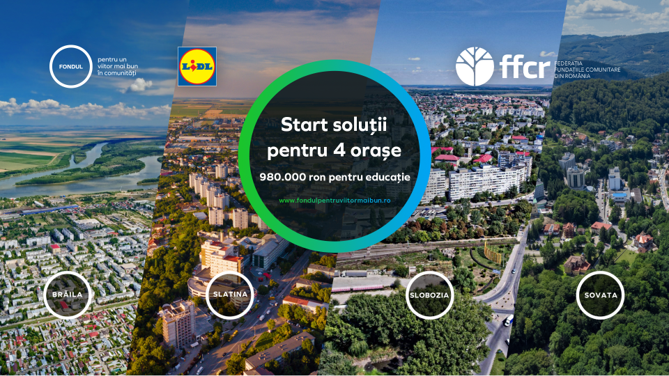 Federația Fundațiile Comunitare din România și Lidl România lansează a cincea ediție a programului național „Fondul pentru un viitor mai bun în comunități” și oferă granturi în valoare totală de peste 980.000 lei pentru inițiative civice în 4 orașe: Brăila, Slatina, Slobozia și Sovata
