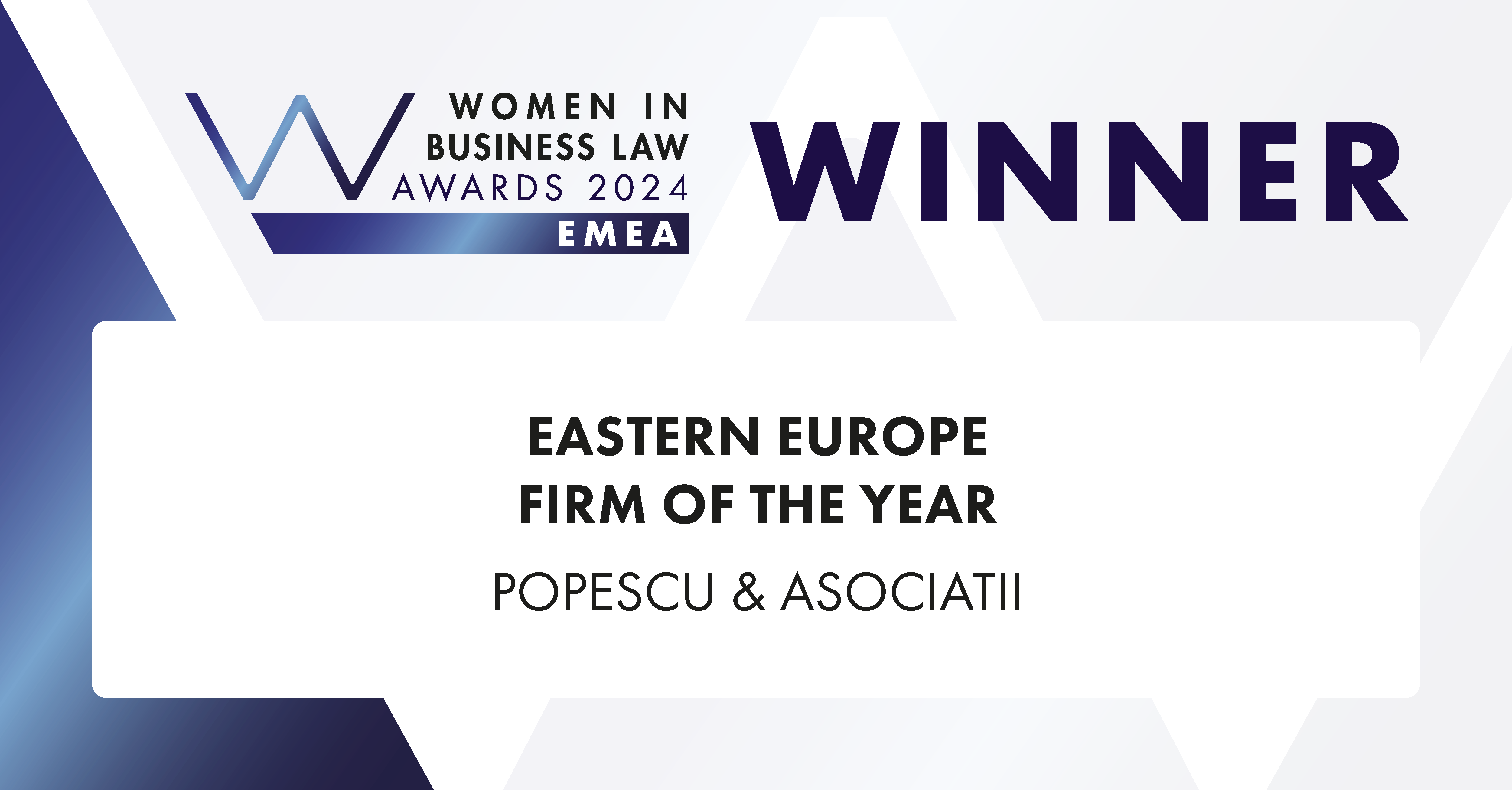POPESCU & ASOCIAȚII este, pentru al 2-lea an consecutiv, Eastern Europe Firm of the Year POPESCU & ASOCIAȚII este, pentru al 2-lea an consecutiv, Eastern Europe Firm of the Year