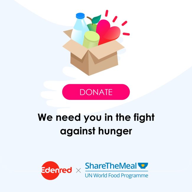 Edenred se alătură inițiativei ShareTheMeal pentru a sprijini accesul global la hrană