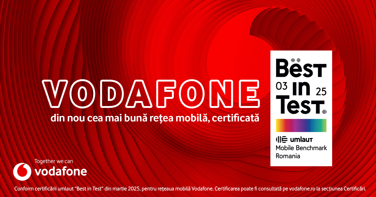 Vodafone România continuă investițiile în rețeaua mobilă și primește o nouă certificare umlaut „Best in Test” Vodafone România continuă investițiile în rețeaua mobilă și primește o nouă certificare umlaut „Best in Test”