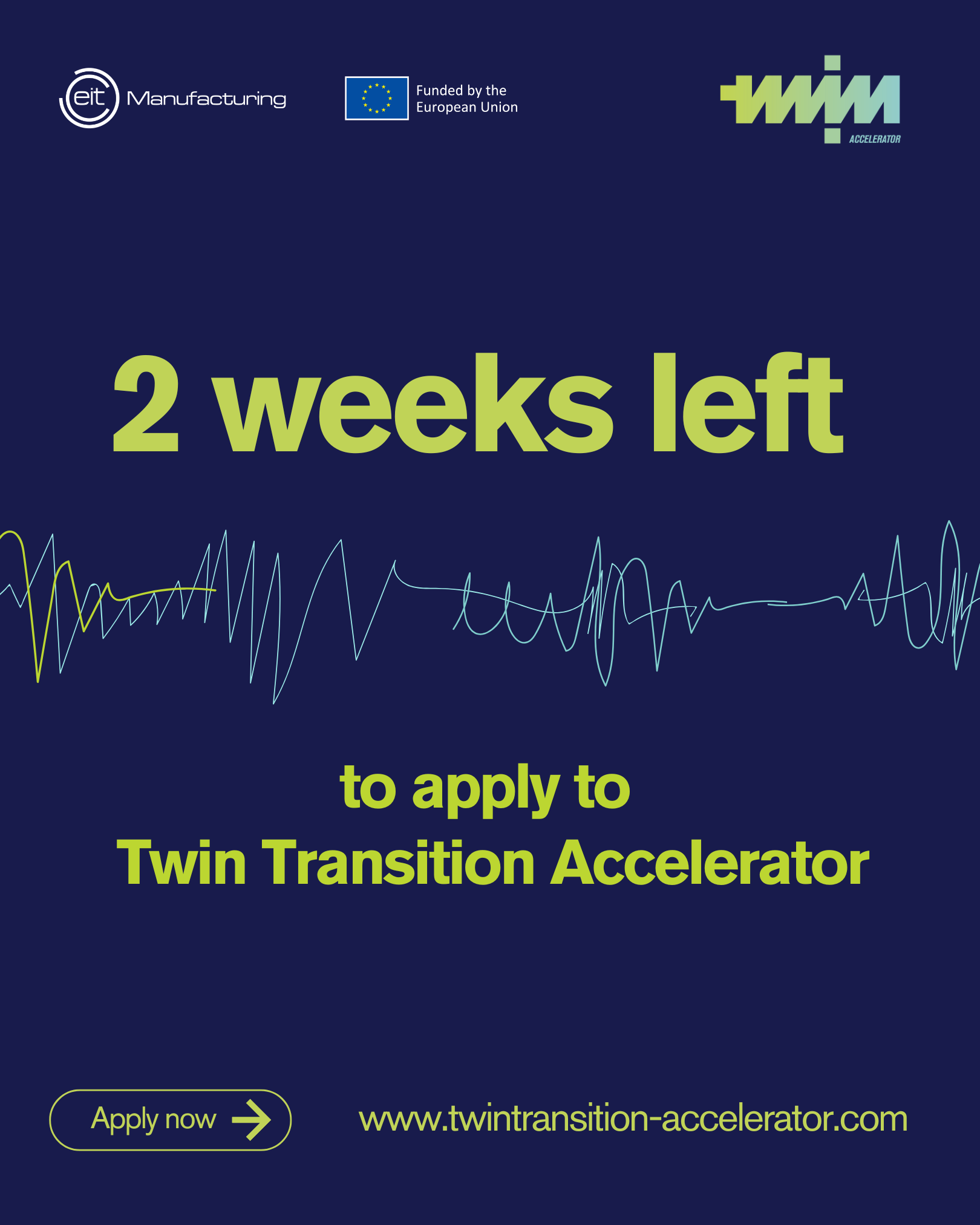 Termen limită: 25 aprilie! Prinde loc în Twin Transition – acceleratorul digital & verde al Europei Termen limită: 25 aprilie! Prinde loc în Twin Transition – acceleratorul digital & verde al Europei