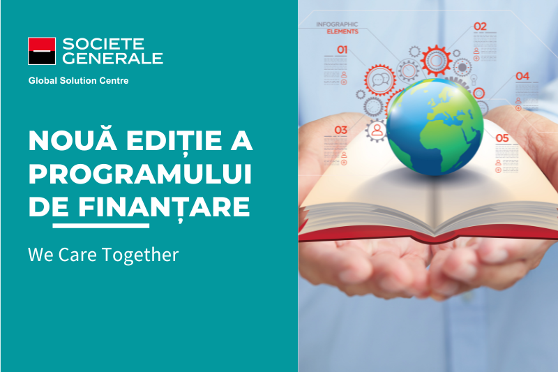 180.000 de euro în suport financiar pentru proiecte de educație și de protecția mediului disponibili în noua ediție a programului de finanțare „We Care Together” al Societe Generale Global Solution Centre 180.000 de euro în suport financiar pentru proiecte de educație și de protecția mediului disponibili în noua ediție a programului de finanțare „We Care Together” al Societe Generale Global Solution Centre