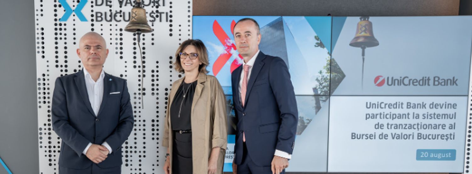 UniCredit Bank devine Participant la sistemul de tranzacționare al Bursei de Valori București