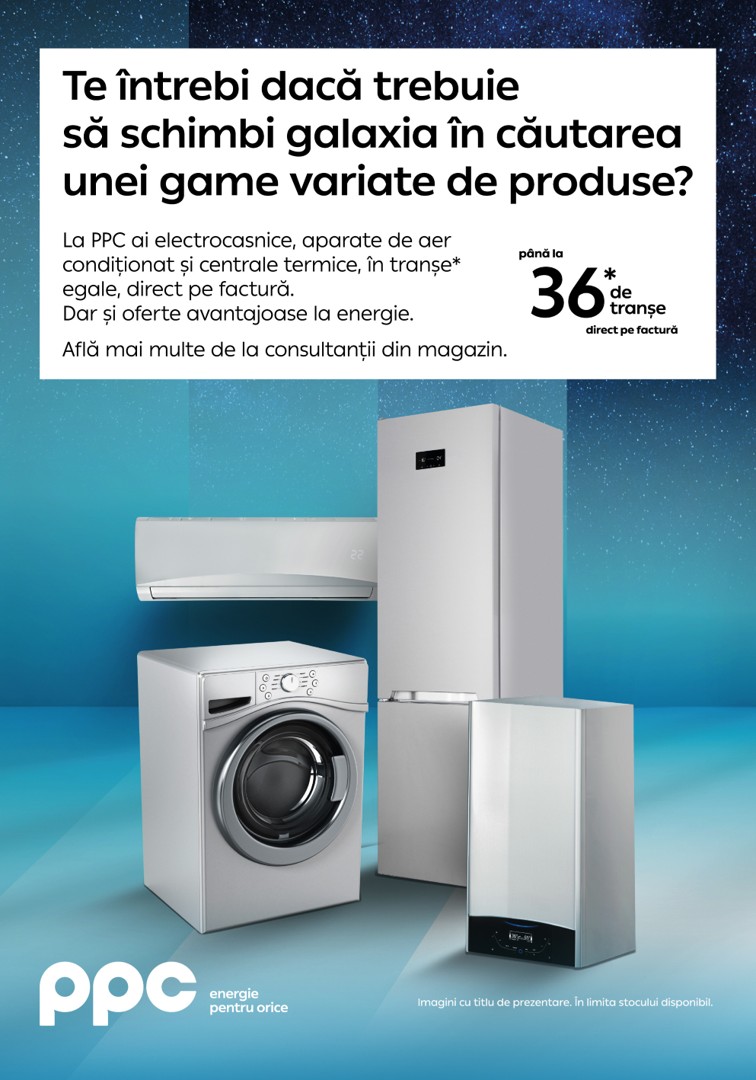 PPC Energie este primul furnizor care oferă clienților săi cea mai largă gamă de produse electrocasnice