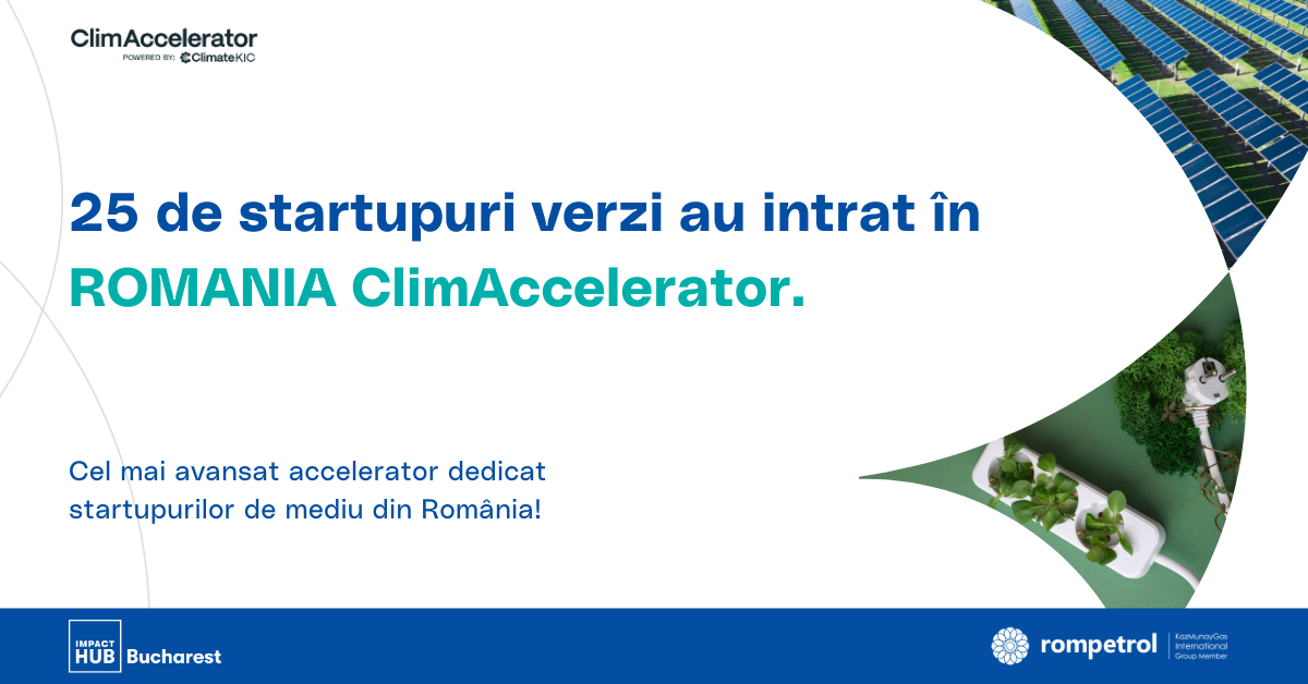 Au fost selectate cele 25 de startupuri care vor participa în programul ClimAccelerator 2025