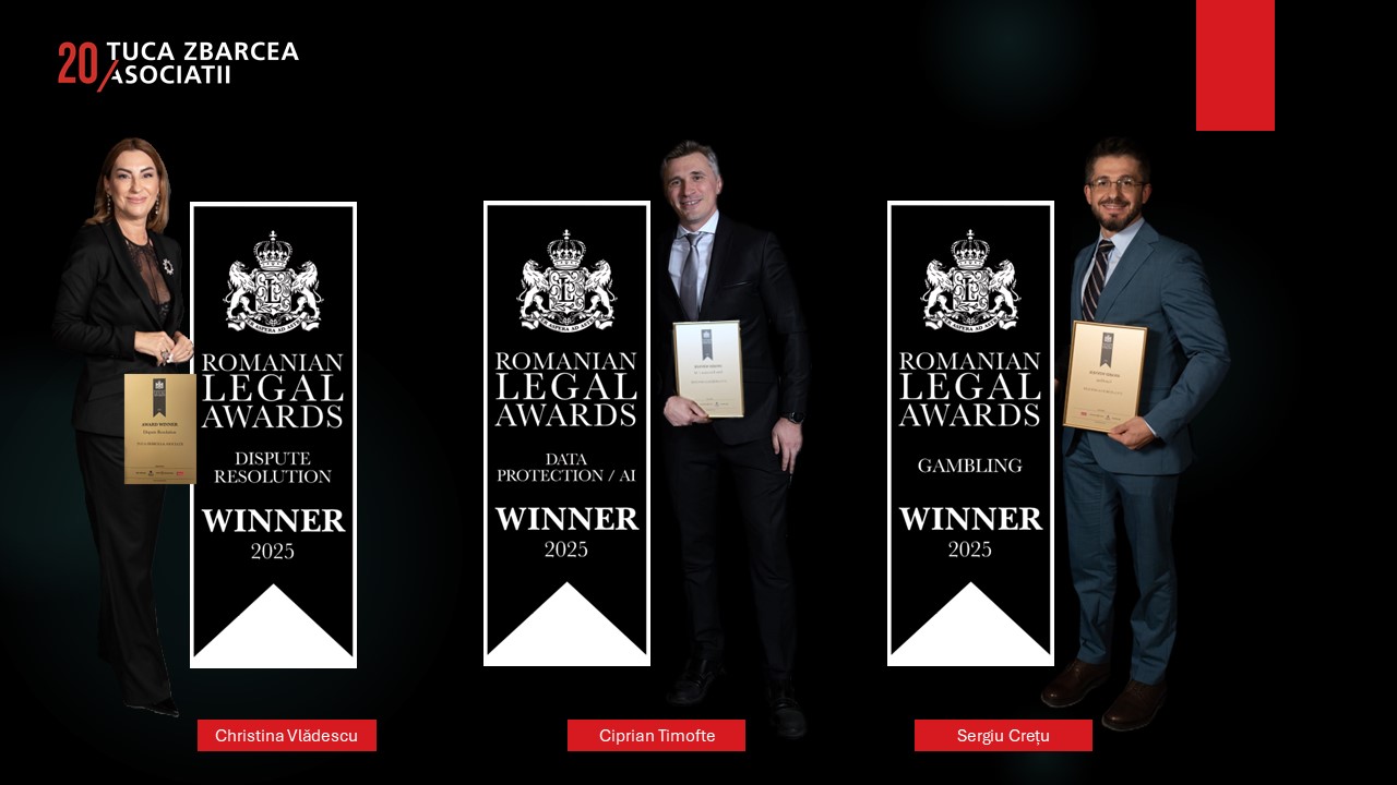 Țuca Zbârcea & Asociații câștigă trei premii în cadrul galei Romanian Legal Awards 2025