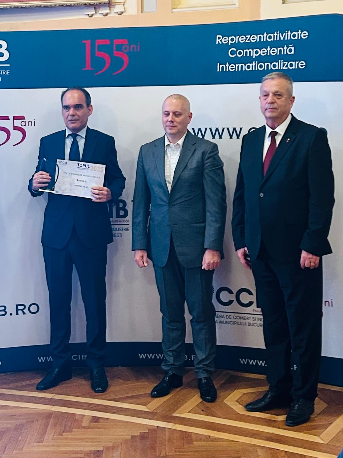 Intrarom, recunoscută drept cel mai performant producător high-tech la Gala Camerei de Comerț București