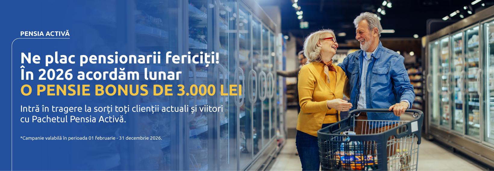 Exim Banca Românească acordă lunar o pensie bonus de 3.000 de lei la achiziția unui pachet de cont Pensia Activă