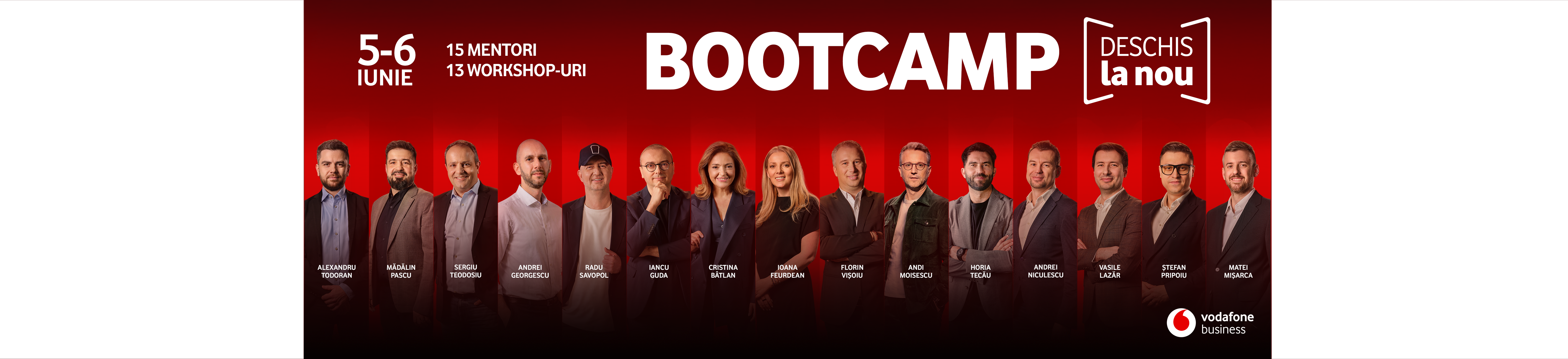 Vodafone Business lansează o nouă ediție a Bootcamp-ului Deschis la Nou: 2 zile de mentorat, 15 experți, 300 de antreprenori