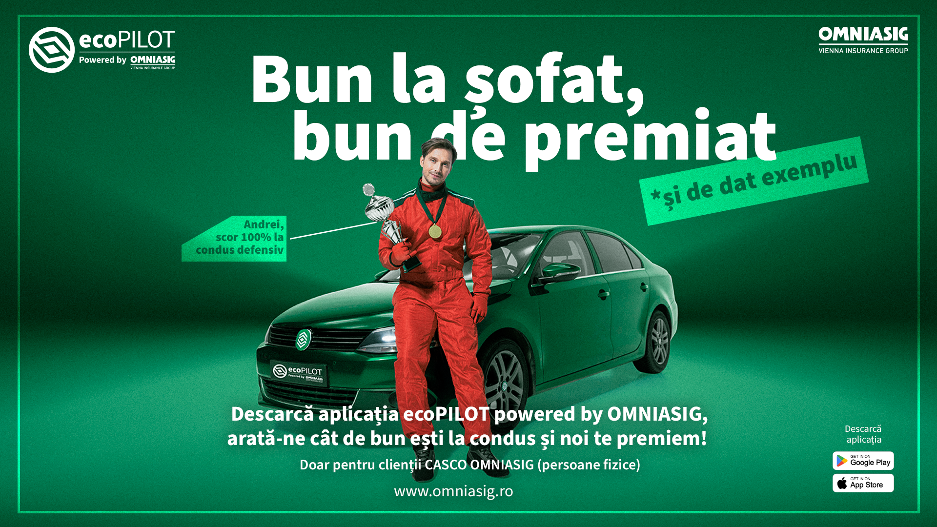 OMNIASIG lansează ecoPILOT, aplicația de mobil care transformă condusul defensiv în beneficii concrete pentru șoferi, comunitate și mediu