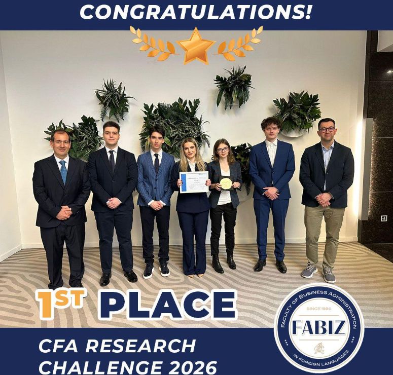 De la studenți la viitori profesioniști în investiții: echipa FABIZ – ASE București câștigă etapa locala a „CFA Institute Research Challenge”, an universitar 2025–2026