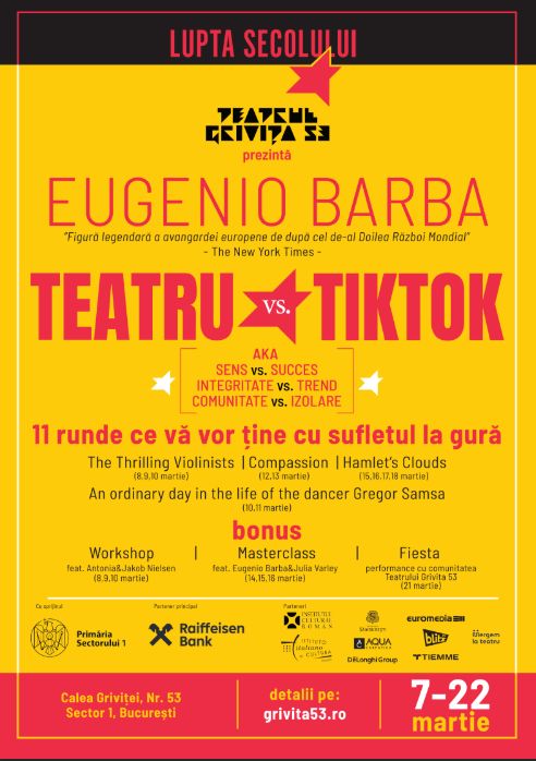 Raiffeisen Bank se alătură ca partener principal al microstagiunii BARBA 90 la Teatrul Grivița 53