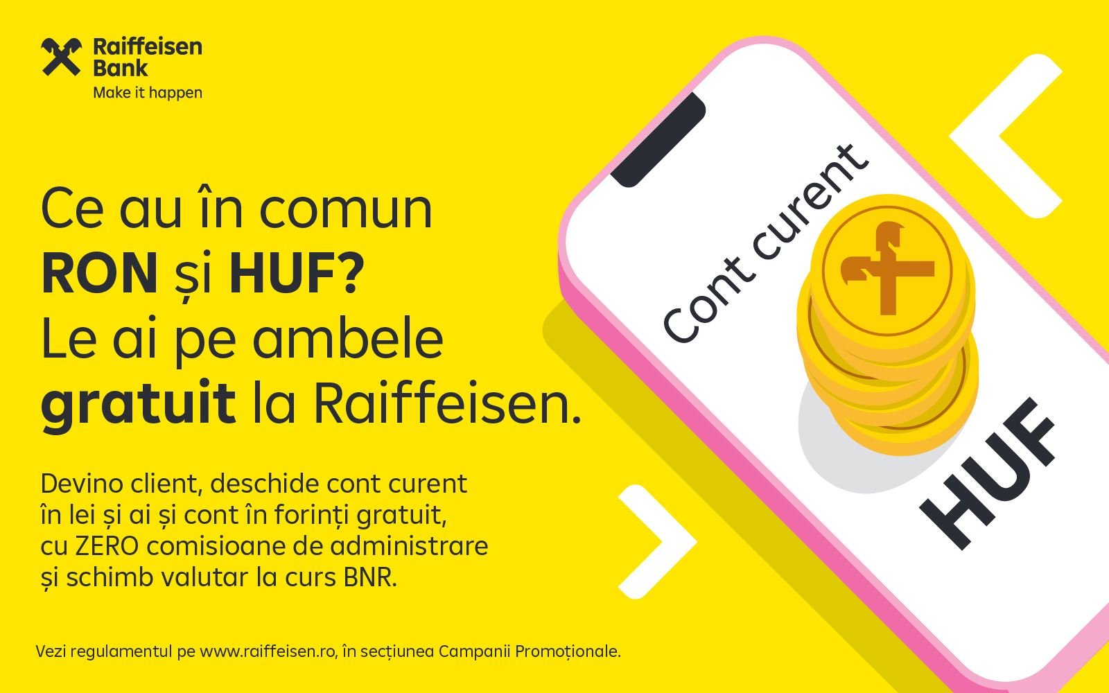 Raiffeisen Bank extinde serviciile pentru clienții activi între România și Ungaria, prin lansarea comunicării în limba maghiară și a unui  cont gratuit în forinți, cu schimb valutar la curs BNR
