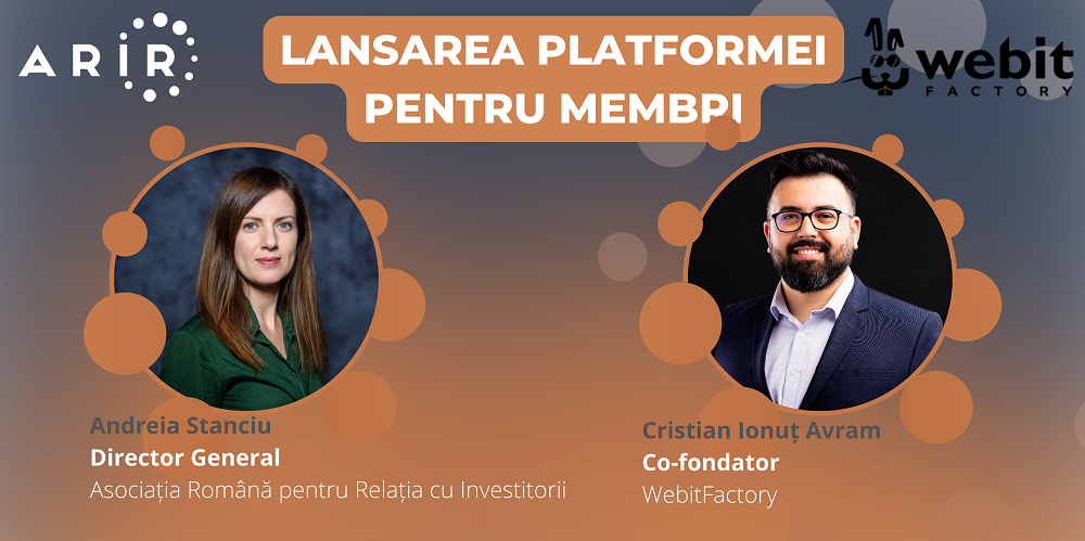 ARIR lansează o platformă dedicată membrilor săi utilizând AI, cu sprijinul WebitFactory ARIR lansează o platformă dedicată membrilor săi utilizând AI, cu sprijinul WebitFactory