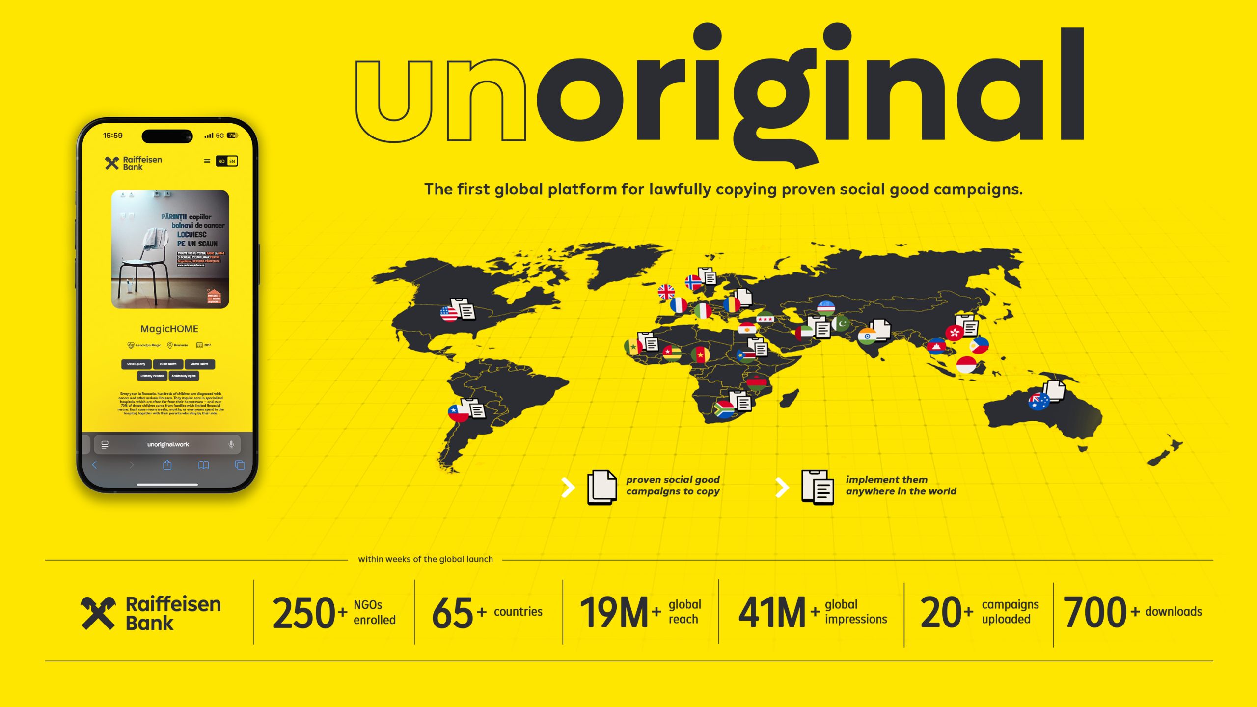 Sute de ONG-uri din peste 65 de țări s-au înscris în platforma de social good dezvoltată de MullenLowe România și Raiffeisen Bank