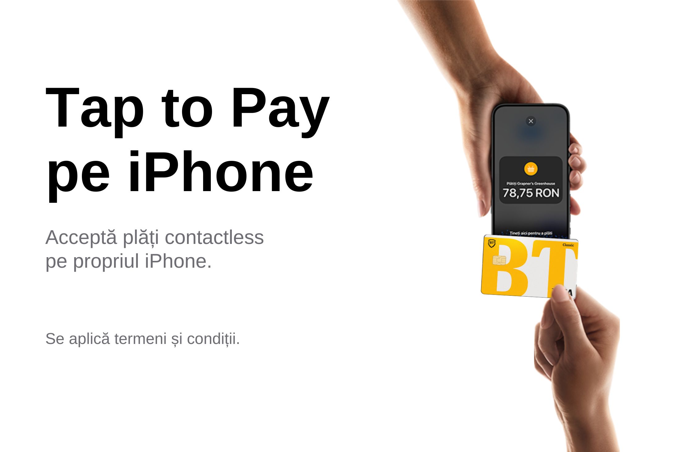 Banca Transilvania: Aplicația BT POS are funcția Tap to Pay pe iPhone