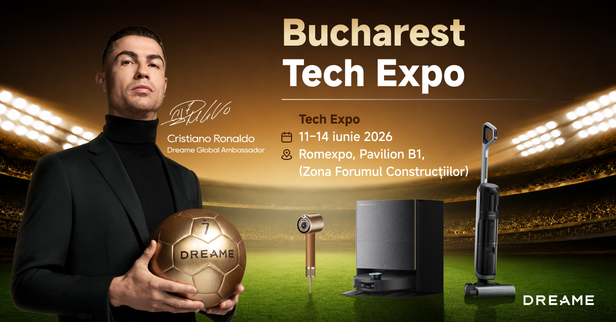 Dreame își extinde prezența în România și aduce cele mai noi tehnologii smart home, personal care și outdoor living la Bucharest Tech Expo și Expo DIY Dreame își extinde prezența în România și aduce cele mai noi tehnologii smart home, personal care și outdoor living la Bucharest Tech Expo și Expo DIY
