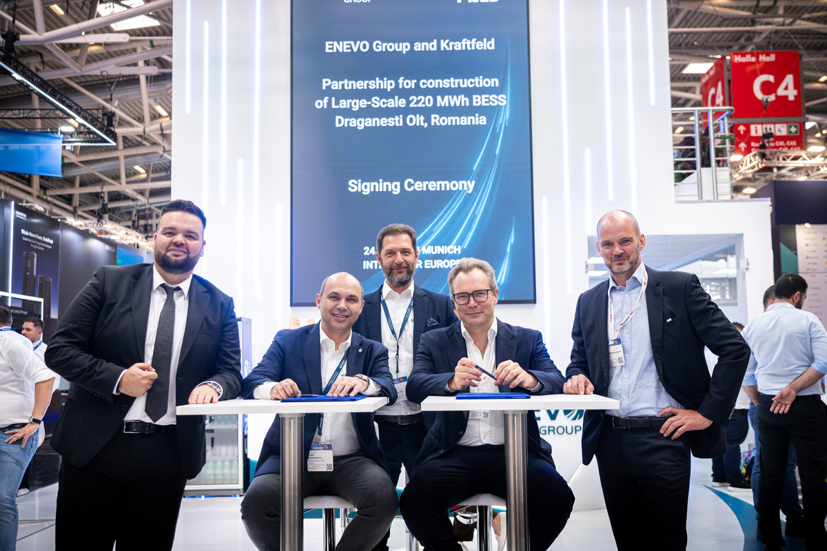 ENEVO Group și Kraftfeld semnează contractul EPC pentru un proiect de stocare în baterii de 220 MWh la Drăgănești-Olt