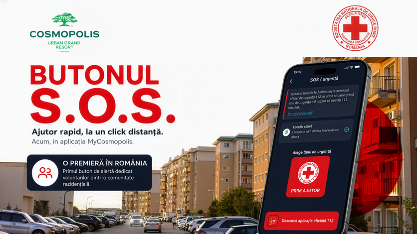 Premieră națională: sediu și punct de prim-ajutor Crucea Roșie deschis în complexul Cosmopolis, cu o bază de voluntari din comunitate Premieră națională: sediu și punct de prim-ajutor Crucea Roșie deschis în complexul Cosmopolis, cu o bază de voluntari din comunitate