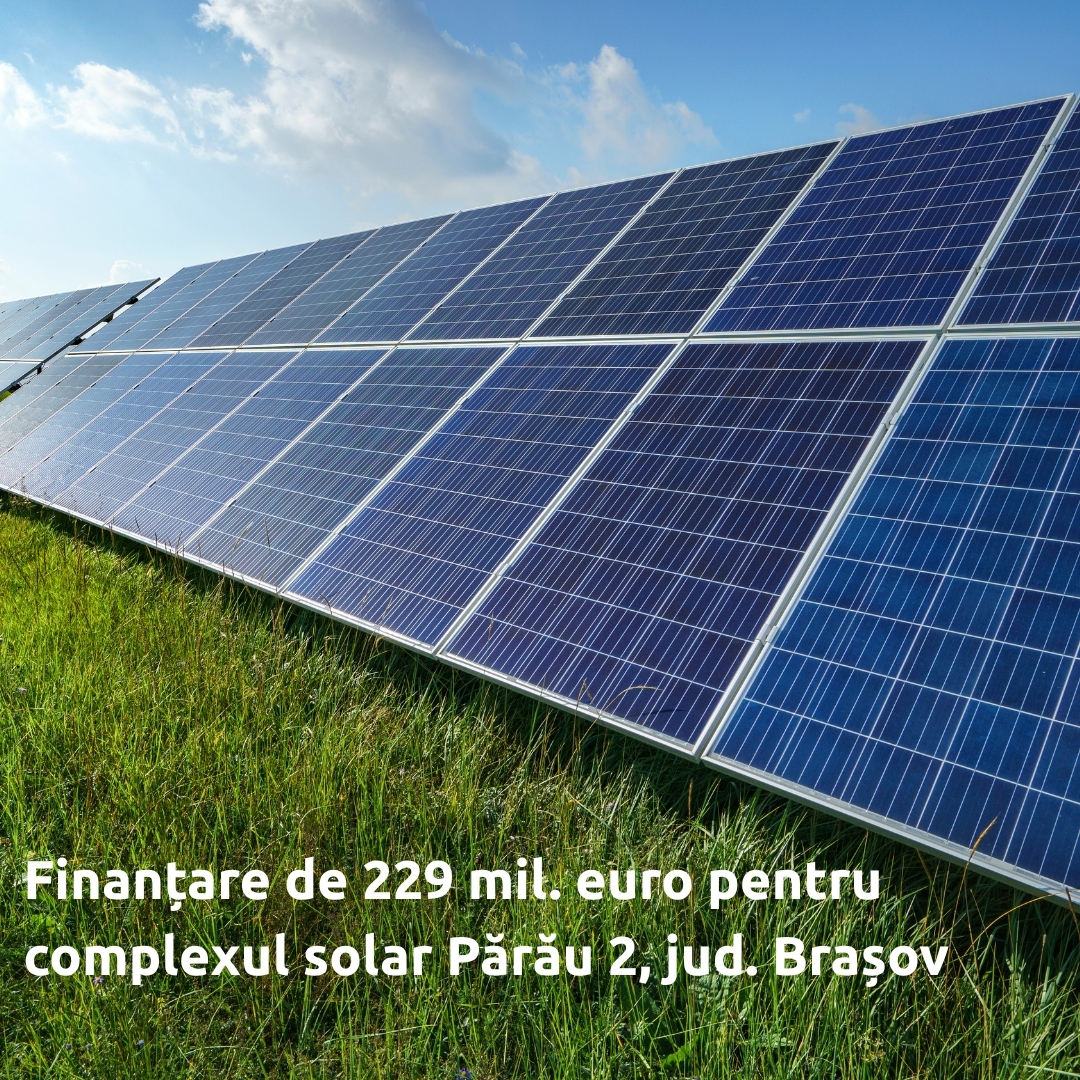 Exim Banca Românească participă la finanțarea de 229 mil. euro a complexului solar Părău 2 al Econergy Exim Banca Românească participă la finanțarea de 229 mil. euro a complexului solar Părău 2 al Econergy