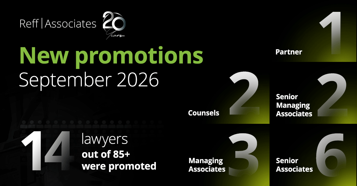 Reff & Asociații | Deloitte Legal își consolidează echipa de management prin promovarea unui avocat în poziția de partener și a altor doi în rolul de counsel; numărul total de promovări în acest an se ridică la 14 Reff & Asociații | Deloitte Legal își consolidează echipa de management prin promovarea unui avocat în poziția de partener și a altor doi în rolul de counsel; numărul total de promovări în acest an se ridică la 14