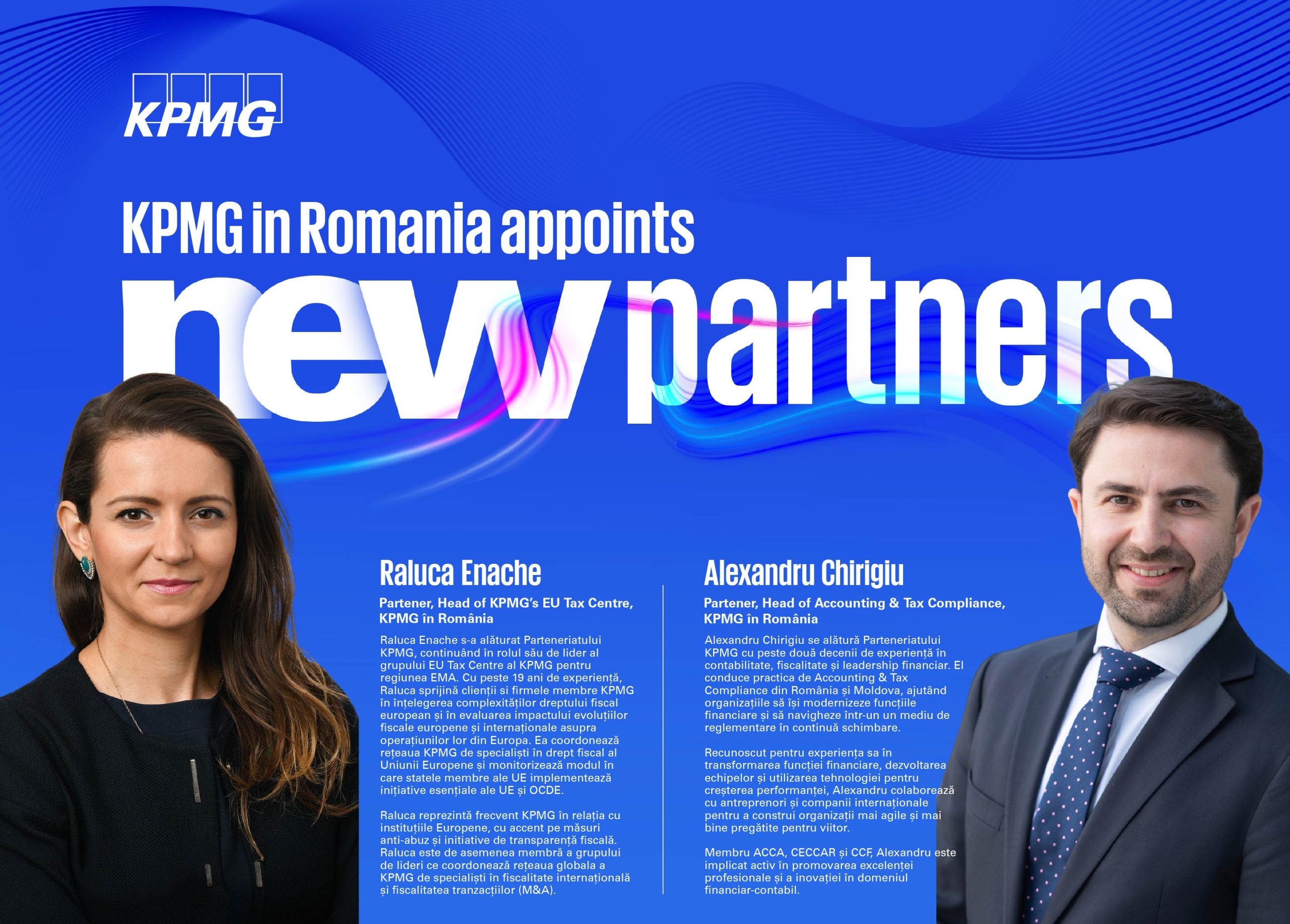 KPMG în România și Moldova: Talent local, impact regional și noi lideri în echipă KPMG în România și Moldova: Talent local, impact regional și noi lideri în echipă