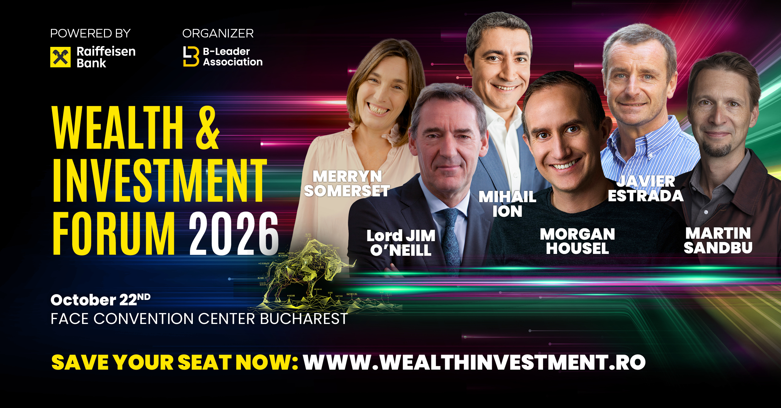 Morgan Housel, Lord Jim O’Neill, Merryn Somerset Webb, Javier Estrada și Martin E. Sandbu vin pentru prima dată în România, la Wealth & Investment Forum 2026 Morgan Housel, Lord Jim O’Neill, Merryn Somerset Webb, Javier Estrada și Martin E. Sandbu vin pentru prima dată în România, la Wealth & Investment Forum 2026